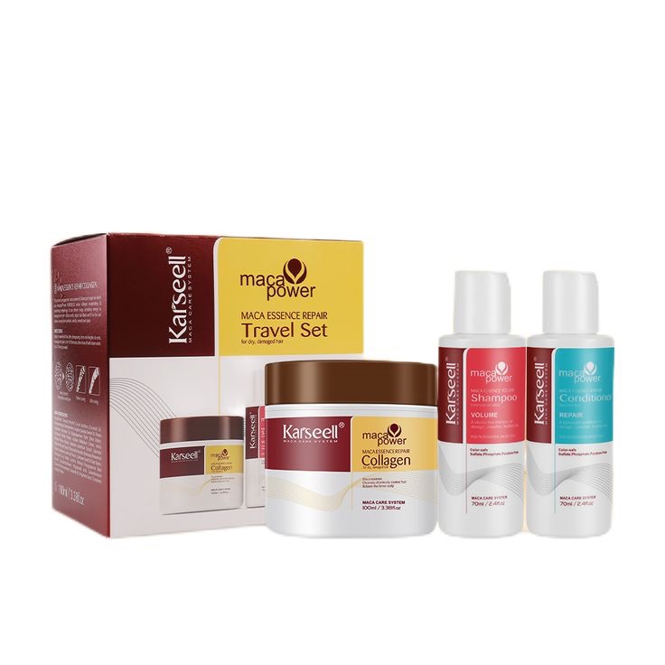 Karseell Collagen Kit Sham 75ml, Condi.75ml y Maca Power 100gr