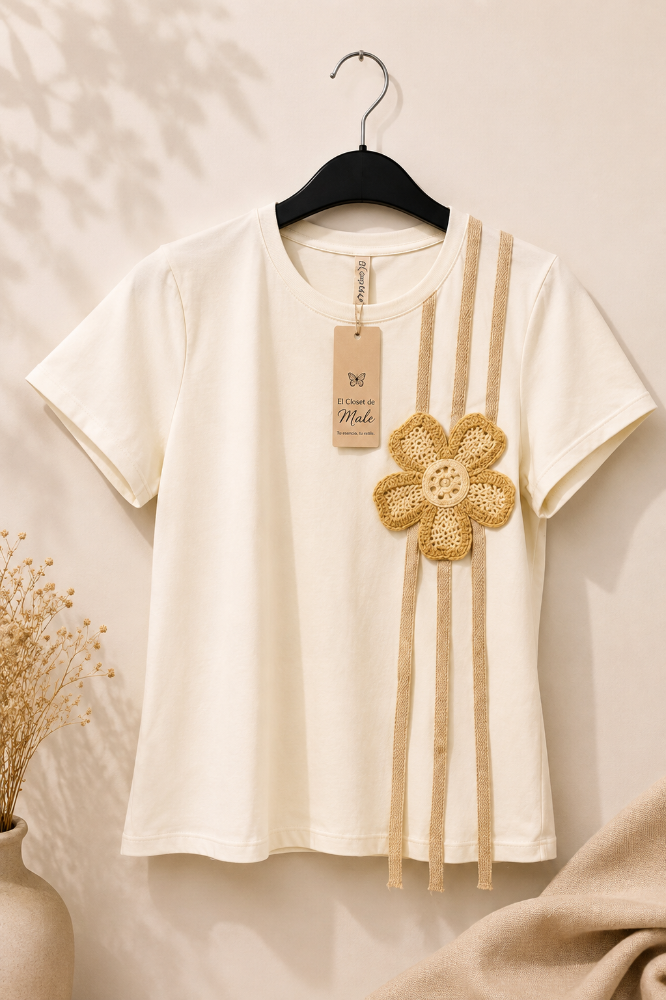 BLUSA DYABOO FLOR TEJIDA 16618