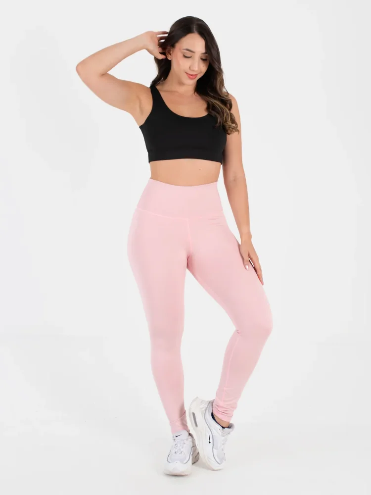 GF2003 - Set Legging - Rosado/Top Negro
