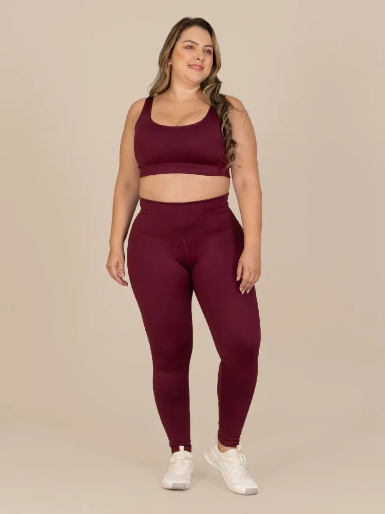 GF4004 - Set Legging Rojo vino unicolor