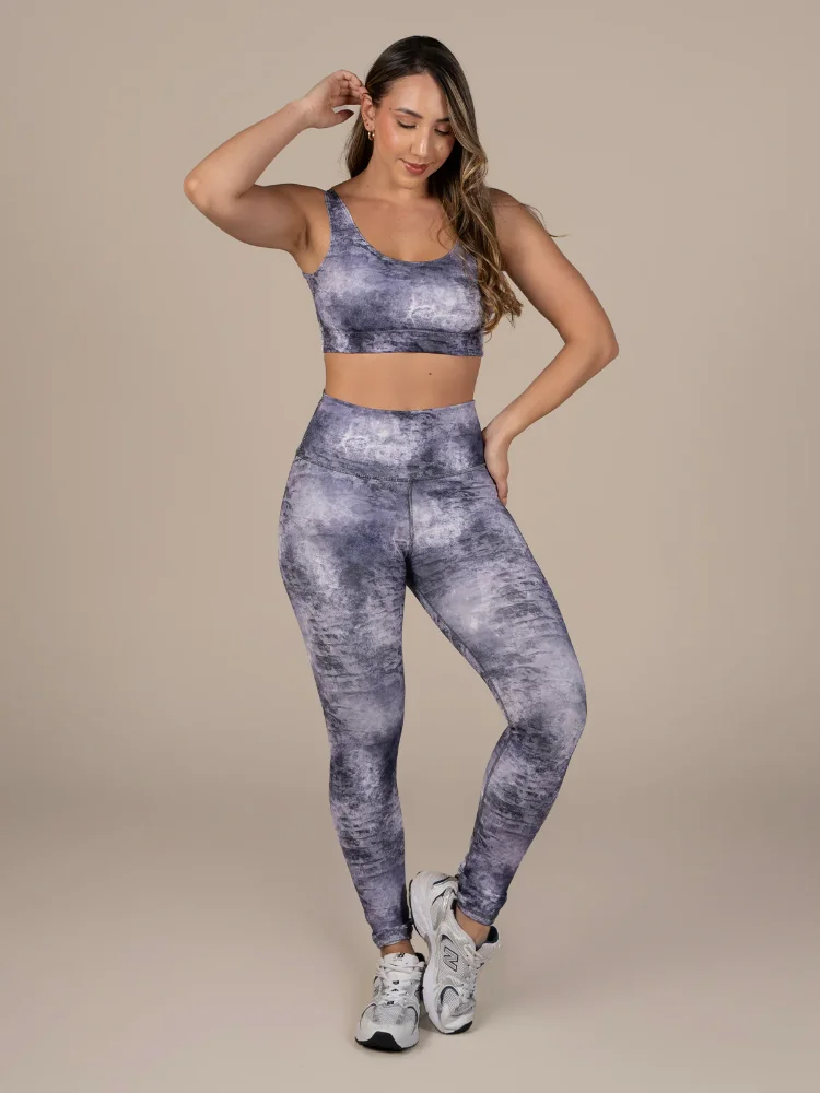 GF2055 - Set Legging gris oscuro estampado