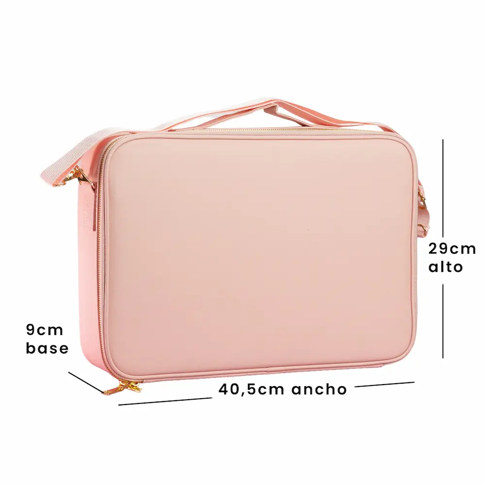 MALETA DE MAQUILLAJE ROSADA PROFESIONAL