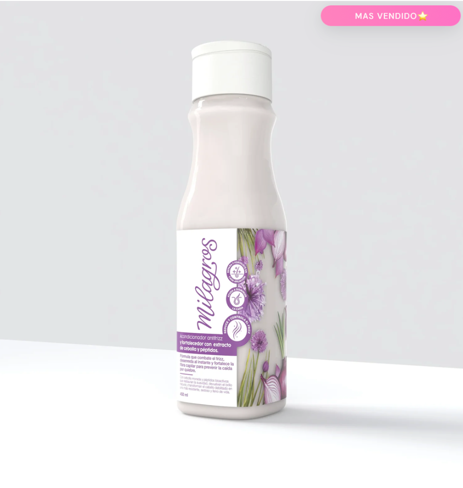 ACONDICIONADOR ANTIFRIZZ CEBOLLA MILAGROS 450ML