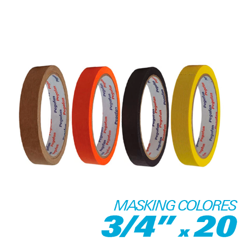 cinta masking de color 3/4" ener