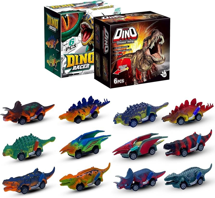 carrito dinosaurio x12 metal febrero