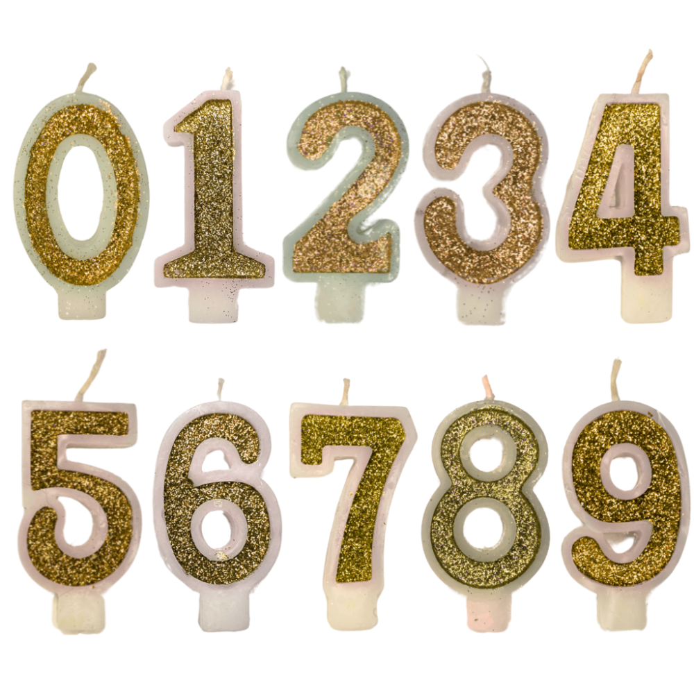 VELAS NUMERAL  FULL GIBRE ORO X1
