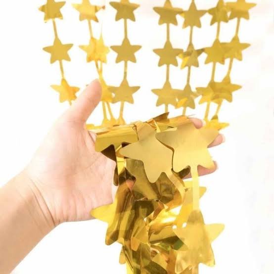 CORTINA METALIZADA ESTRELLA ORO