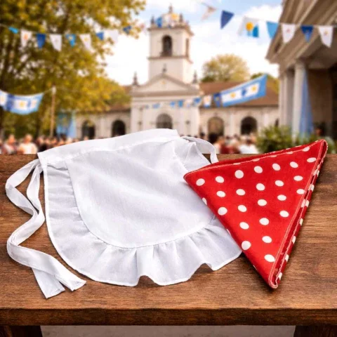 SET NEGRITA DELANTAL CON PAÑUELO