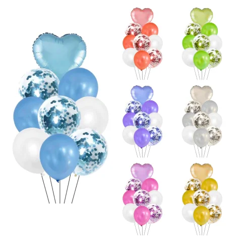 SET DE GLOBO CORAZÓN (9 PIEZAS)