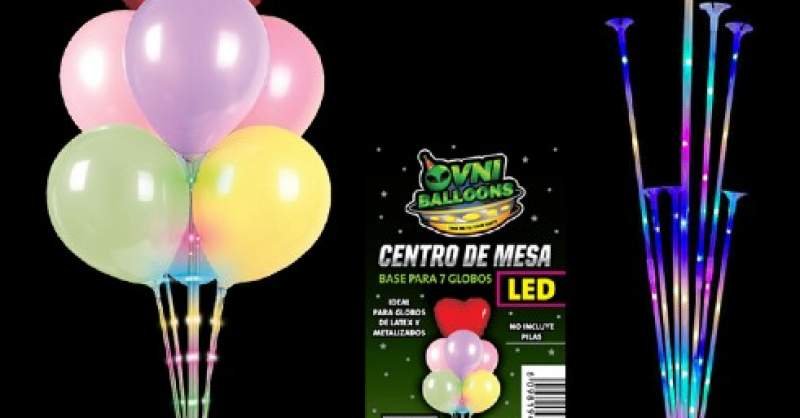 CENTRO DE MESA LED MULTICOLOR 7 GLOBOS