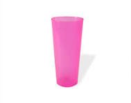 VASO PLASTICO TUBO ROSA X10