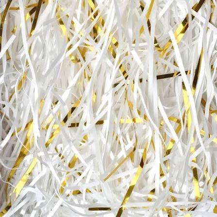 PAPEL TRITURADO BLANCO Y DORADO