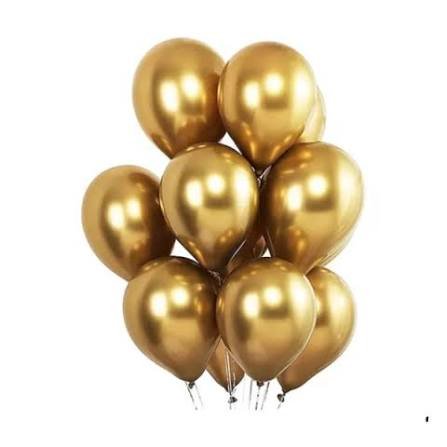 GLOBO CROMO  12´´ DORADO X10