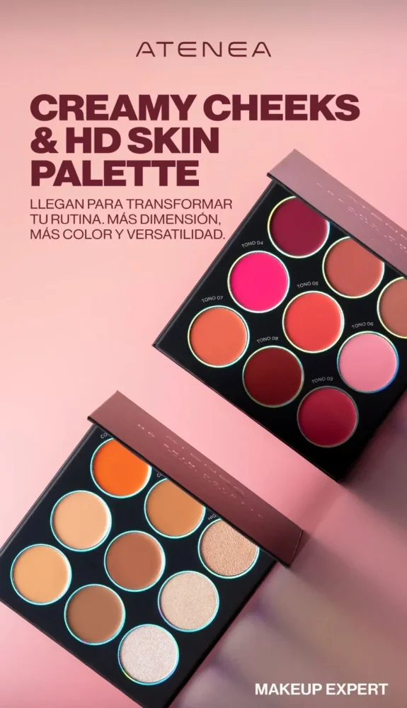 PALETAS PROFESIONALES EN CREMA DE RUBORES CONTORNOS Y CORRECTORES ATENEA
