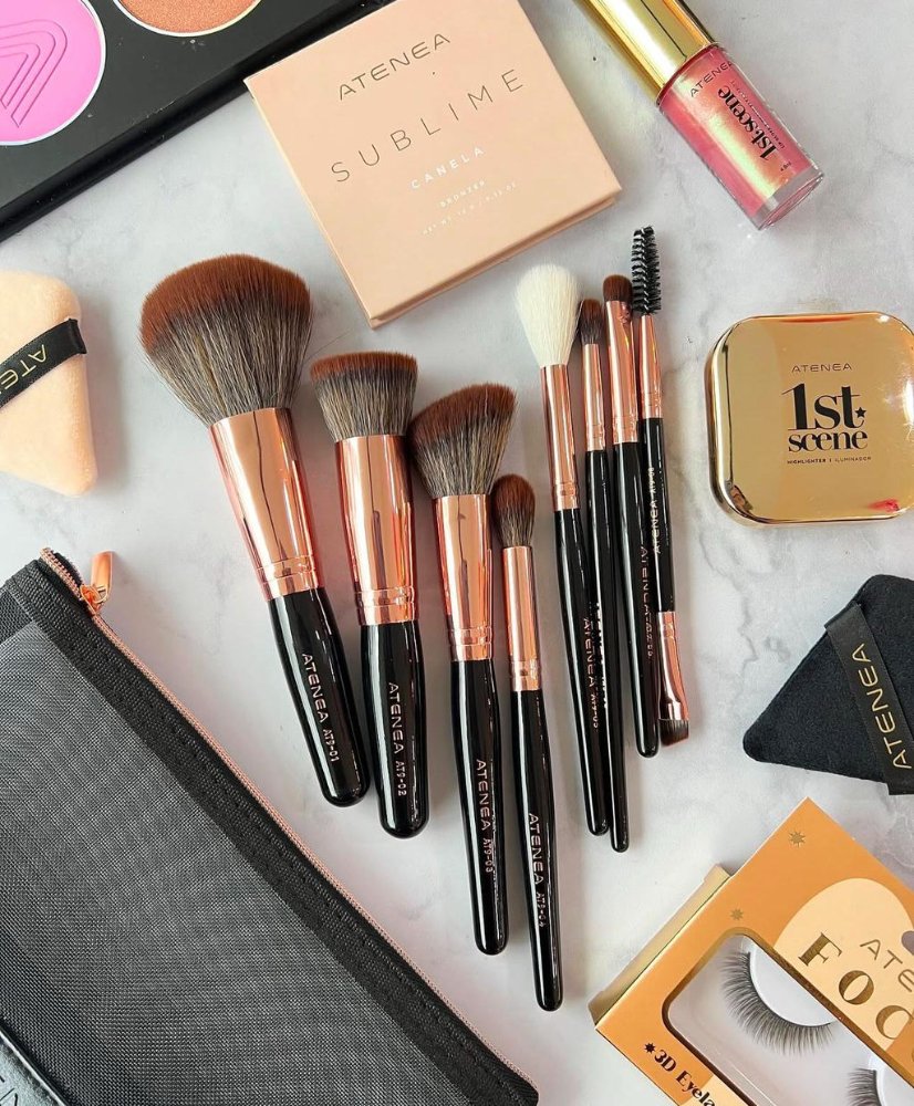 KIT DE BROCHAS GLAM ROSE X8 ATENEA KITAT9