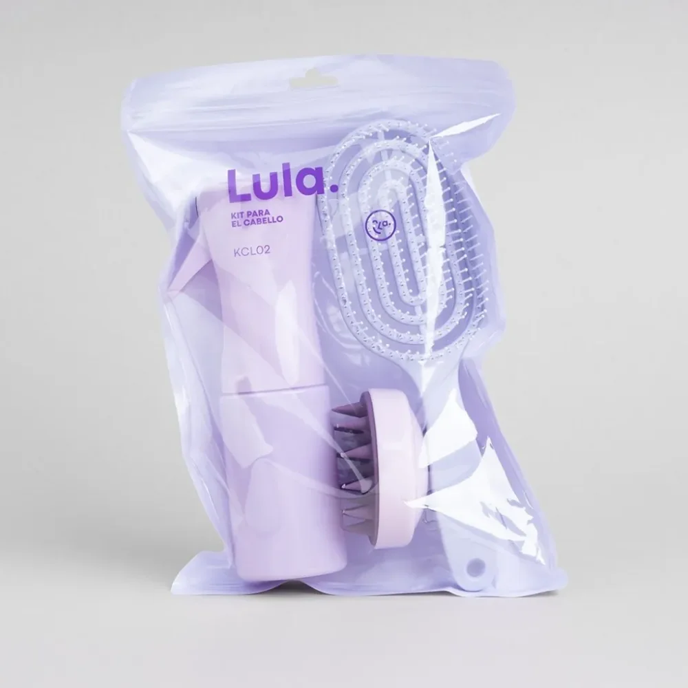 KIT PARA EL CABELLO 2 LULA (DISPENSADOR SPRAY-CEPILLO-MASAJEADOR)