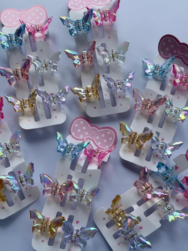 SET DE PINZAS MARIPOSA CRISTAL X6