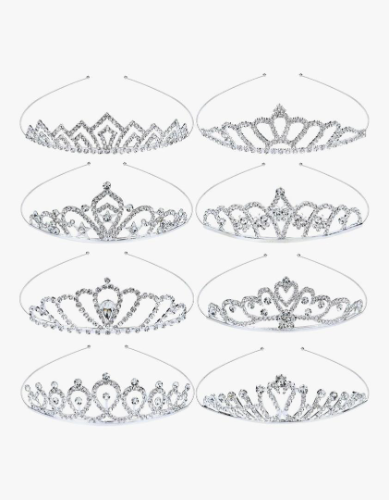 Coronas brillantes con mini diamantes decorativos