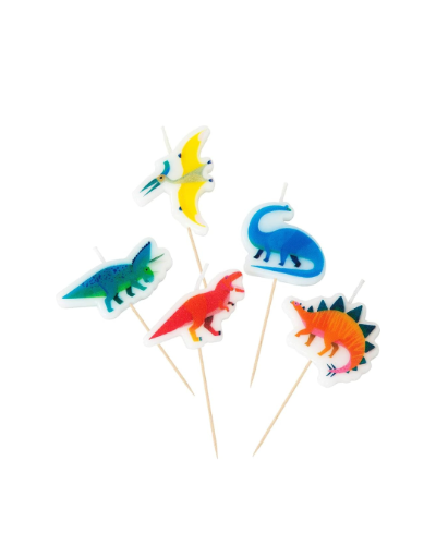 Velas para Torta Dinosaurios. 6 pzas.