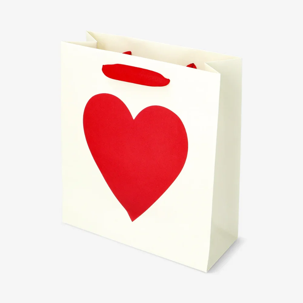 Bolsa Blanca pequeña con corazón