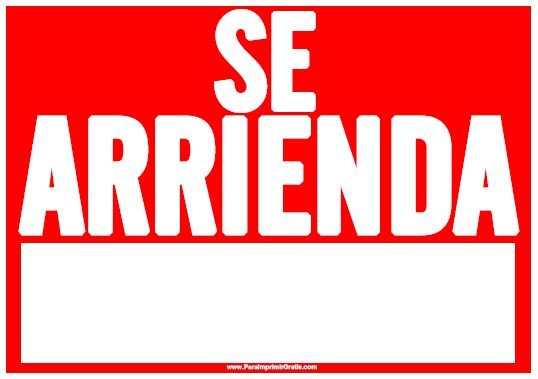 Aviso se arrienda