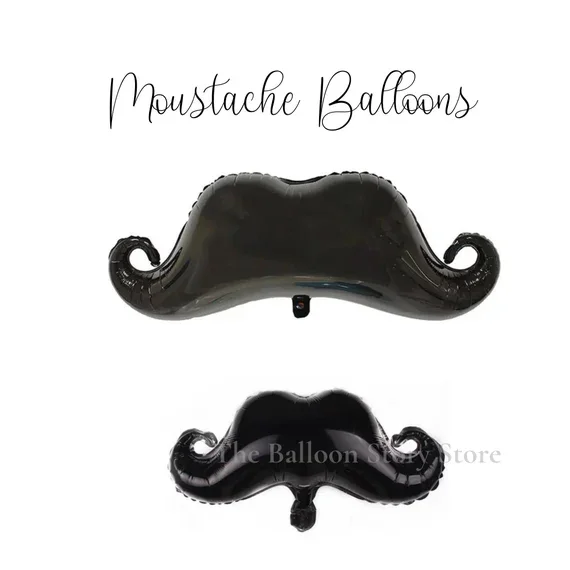 Globos Negros Con Forma De Bigote Pequeño