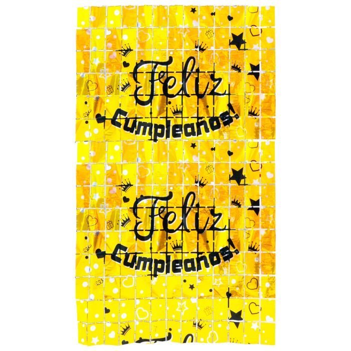 Cortina estampada de feliz cumpleaños