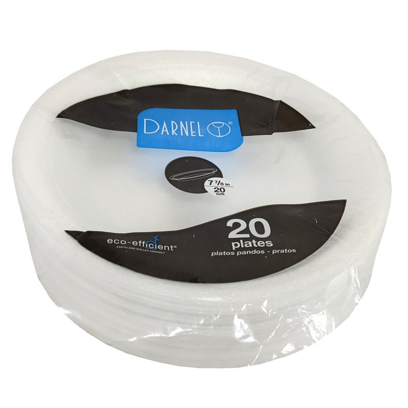 Plato 20 cm Plano Espumado Desechable