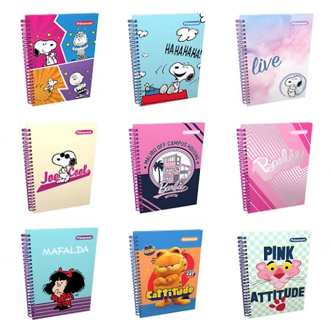 Cuaderno Argollado Pasta Dura Graande 80 Hojas Femenino Primavera