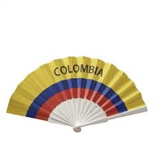 Abanico De Mano Bandera Colombia Decoración Mundial