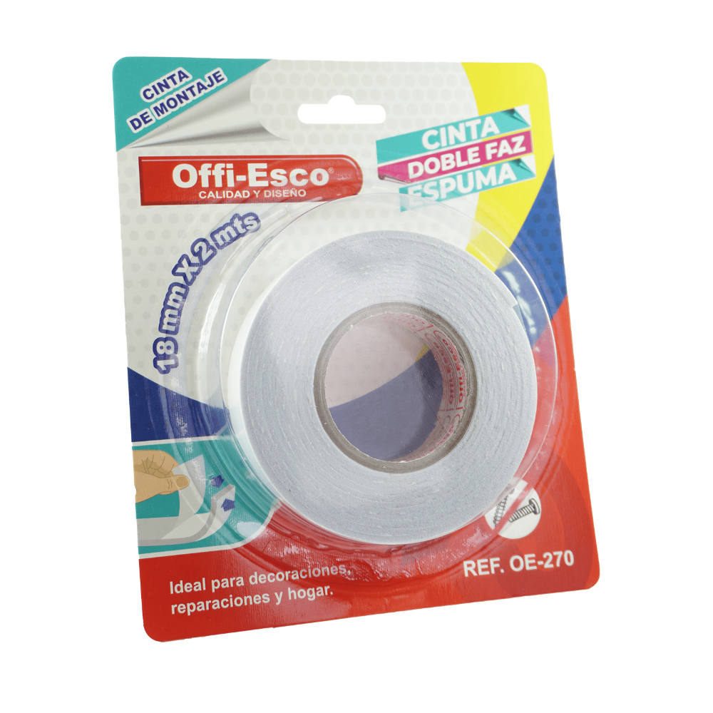 Cinta de Montaje Doble Faz Espuma 24mm x 2m
