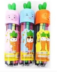 Set Plumones X 12 Marcadores Cuerpo Barril Tarro Cilíndrico