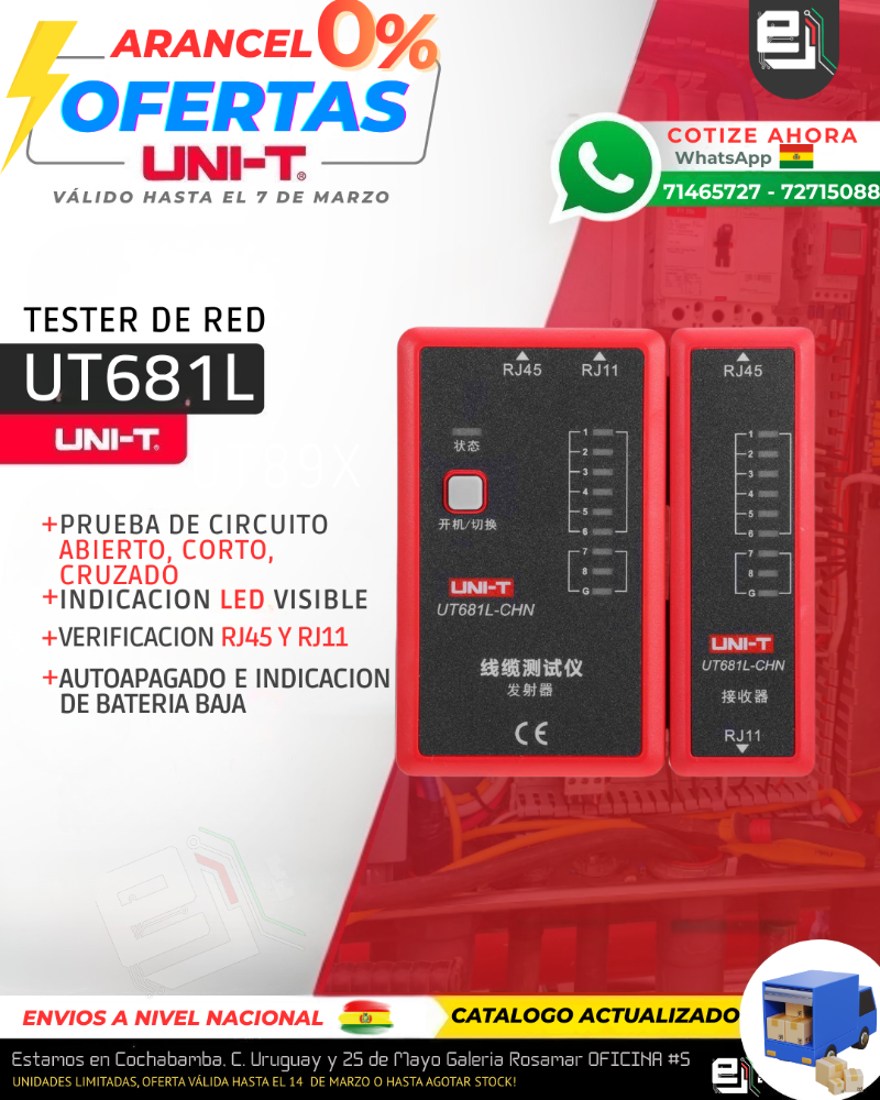 UNIT UT681L TESTER DE RED