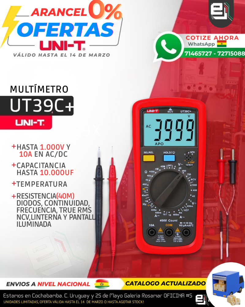 UNIT UT39C+ MULTIMETRO