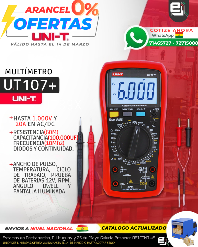 UNIT UT107+ MULTIMETRO