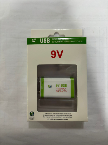Bateria 9V RECARGABLE 1100mah TIPO C