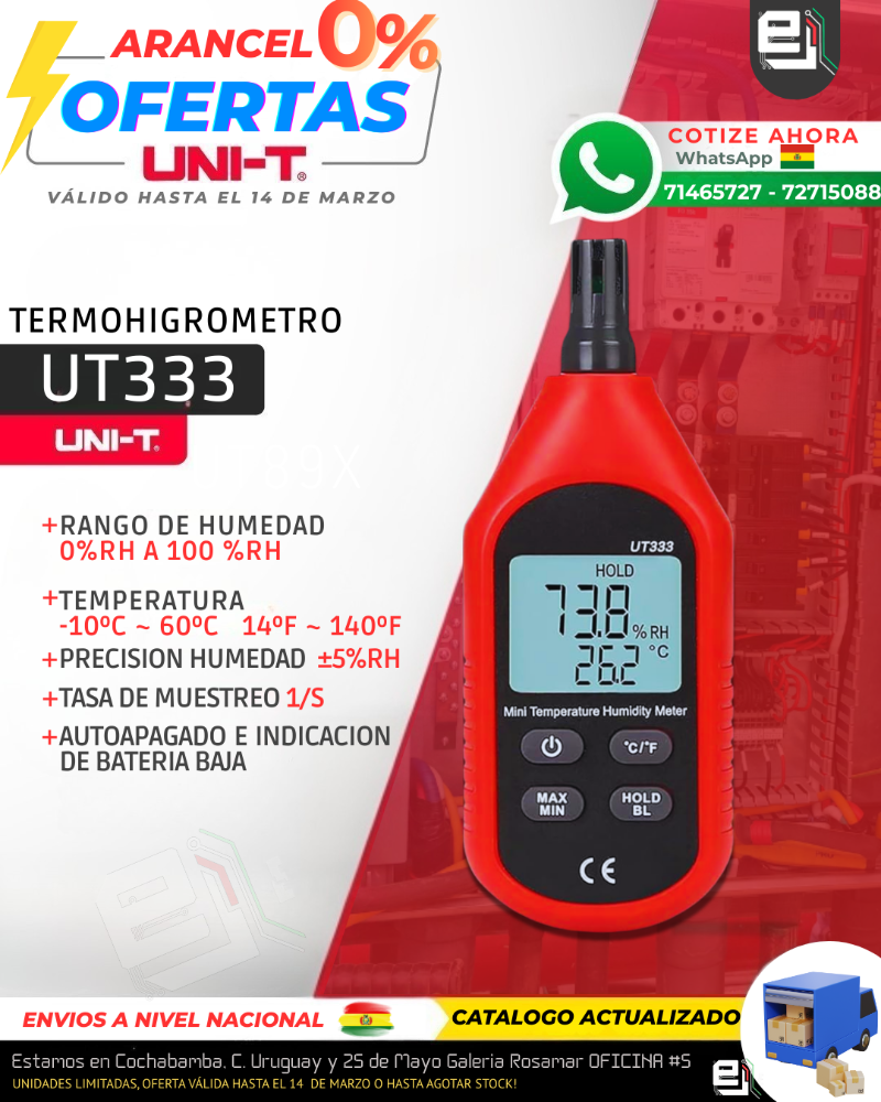 UNIT UT333 TERMOHIGROMETRO