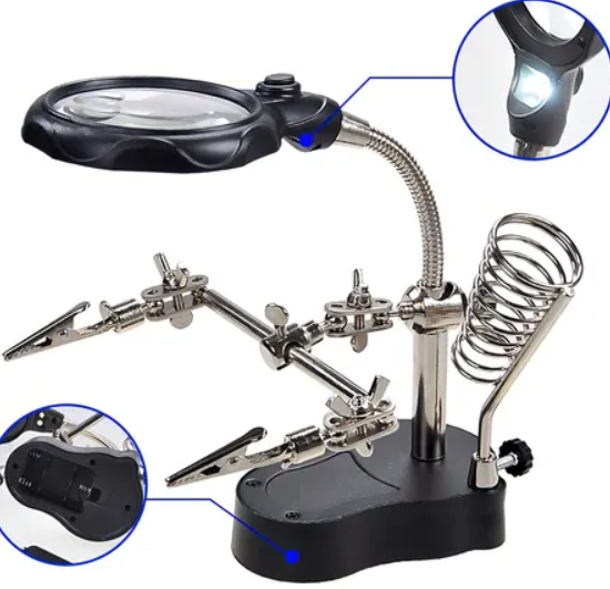 Lupa con luz led / tercer brazo