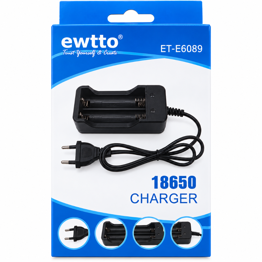 Cargador 18650 de Pilas recargables