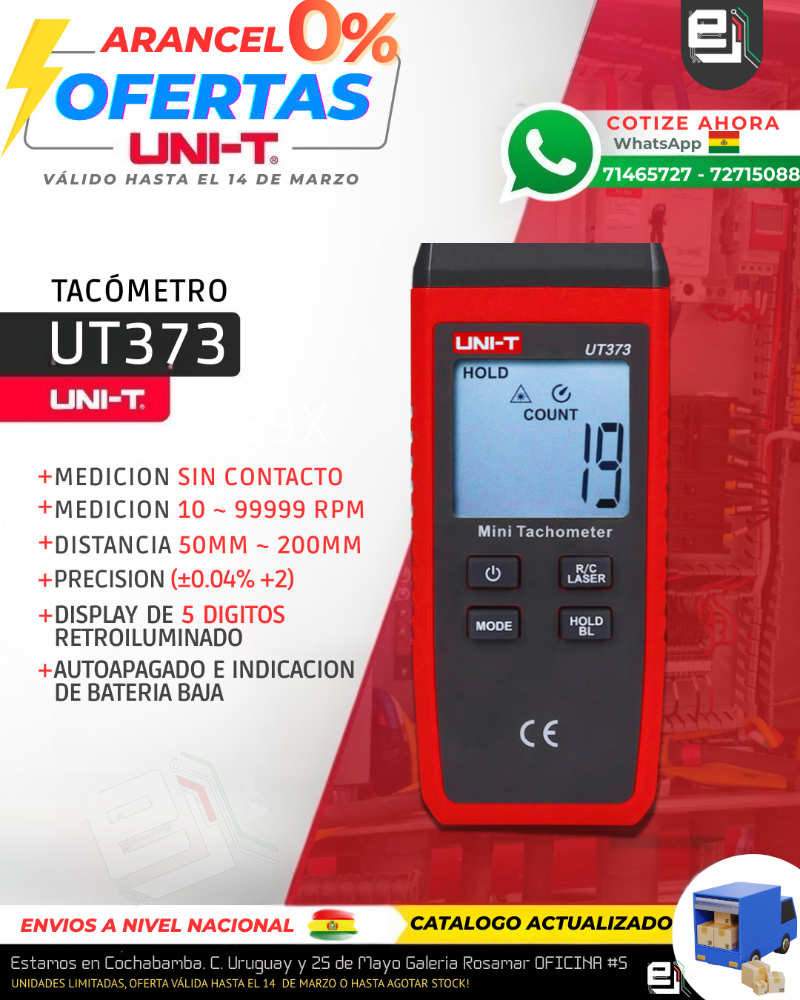 UNIT UT373 TACOMETRO