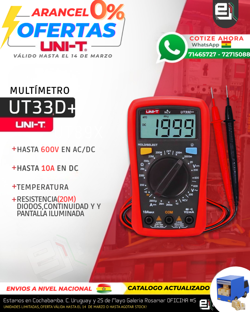 UNIT UT33D+ MULTIMETRO