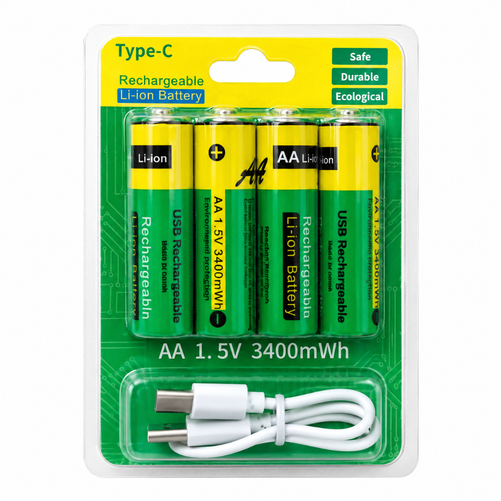 Pilas AA X4 RECARGABLE TIPO C 1.5V