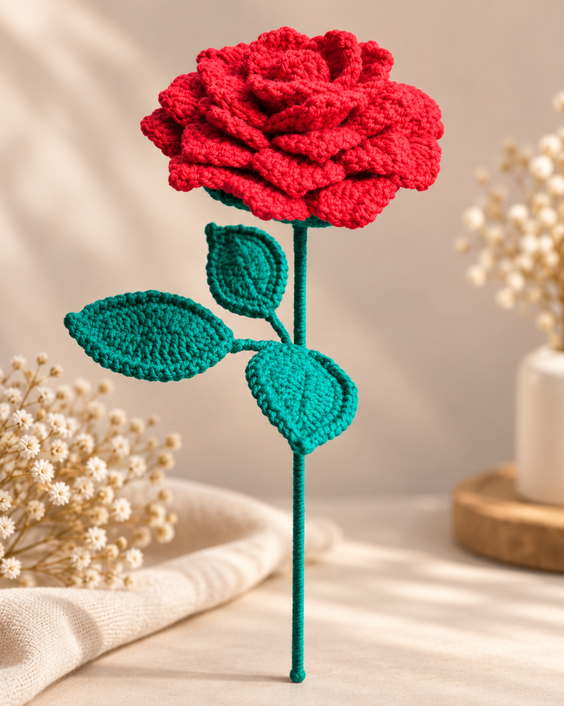 Flor tejida individual