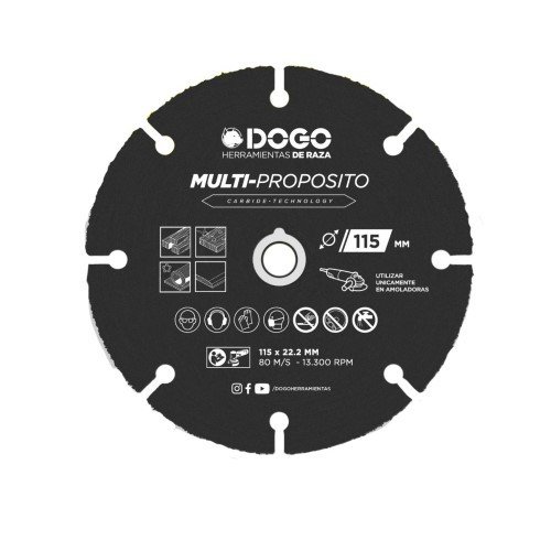 DISCO MULTIPROPOSITO 115 MM - MADERA PLASTICO METAL YESO