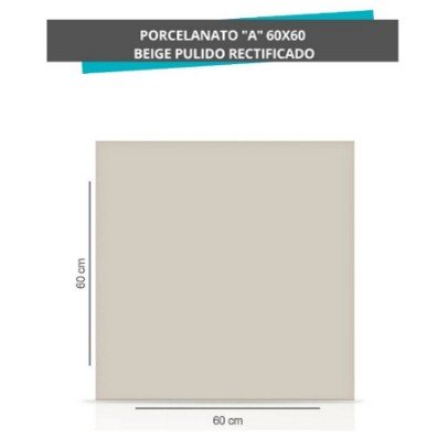PORCELANATO BEIGE LISO 60X60 TONO F216