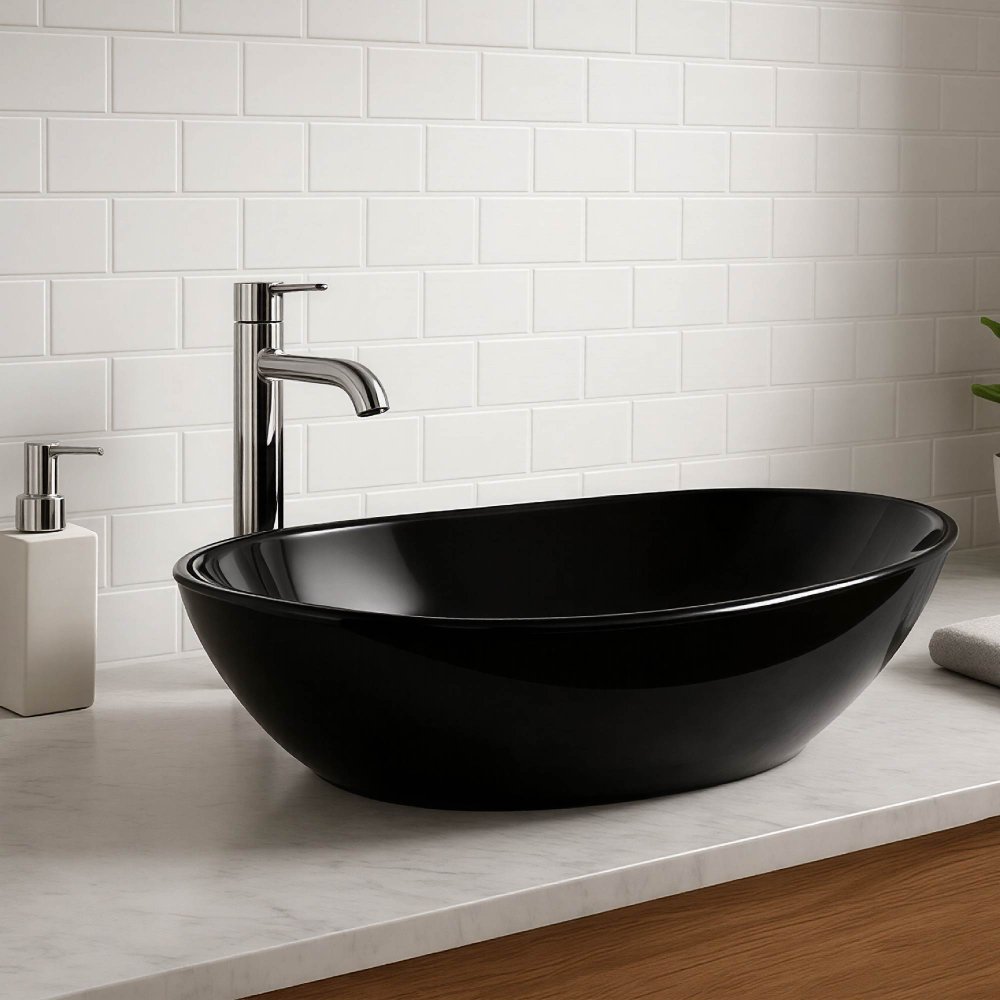 JADE LAVAMANOS OVALADO DE SOBREPONER NEGRO(40*30*14,5)