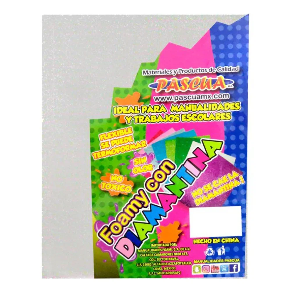 Foamy Pascua Tamaño Carta Diamantina Blanco Paquete 5 Piezas