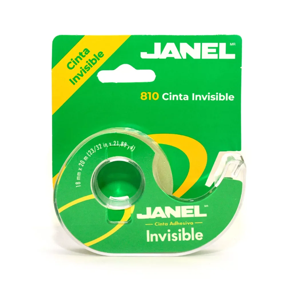Cinta Adhesiva Invisible Janel Con Despachador 810 18 mm x 20 m