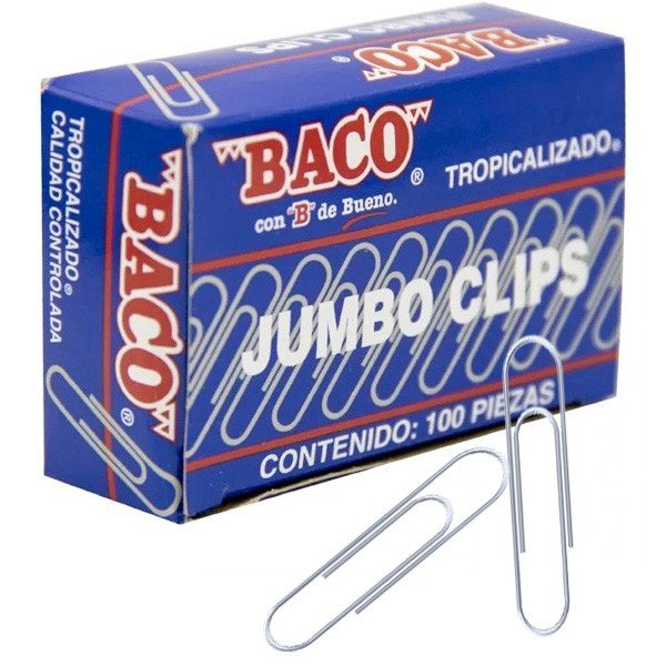 Clip Baco Jumbo Caja con 100 Piezas