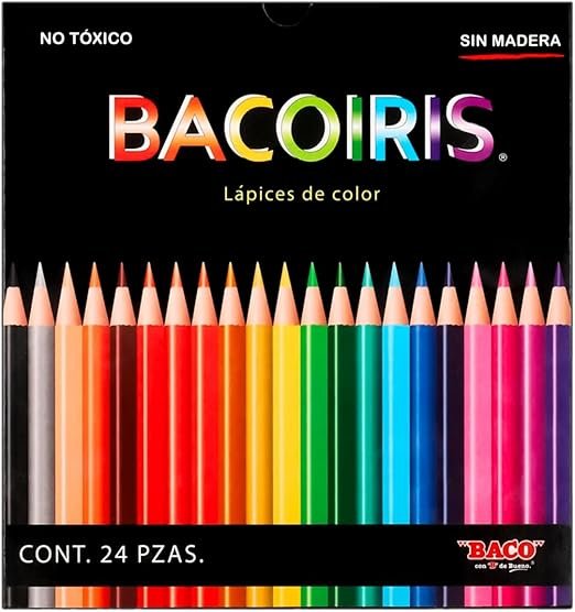 Colores Bacoiris Largos Redondos 24 Piezas
